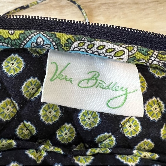 VERA BRADLEY Cambridge 2007 Mini Hipster Velcro Green Navy Travel Crossbody - Picture 14 of 15